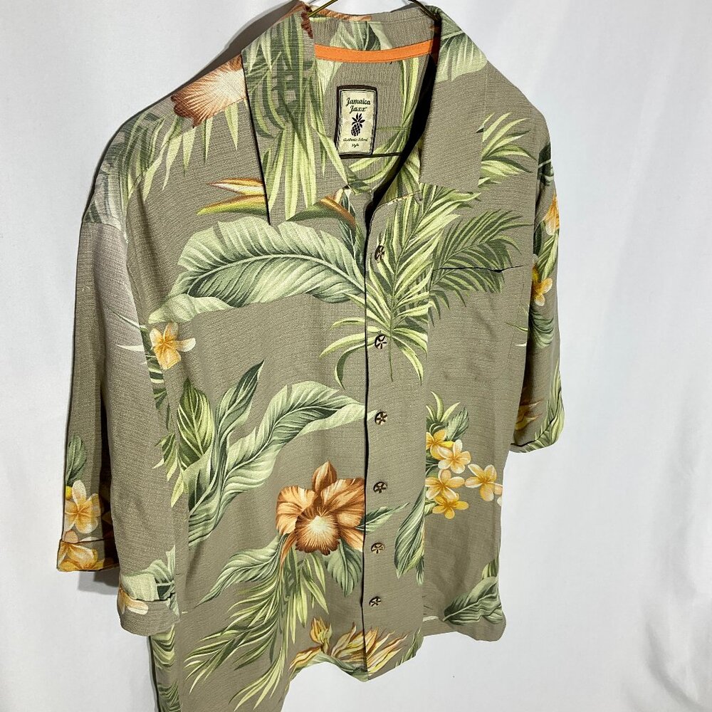 Jamaica Jaxx Island Style 100% Silk Sz Med Mens Tropical Shirt